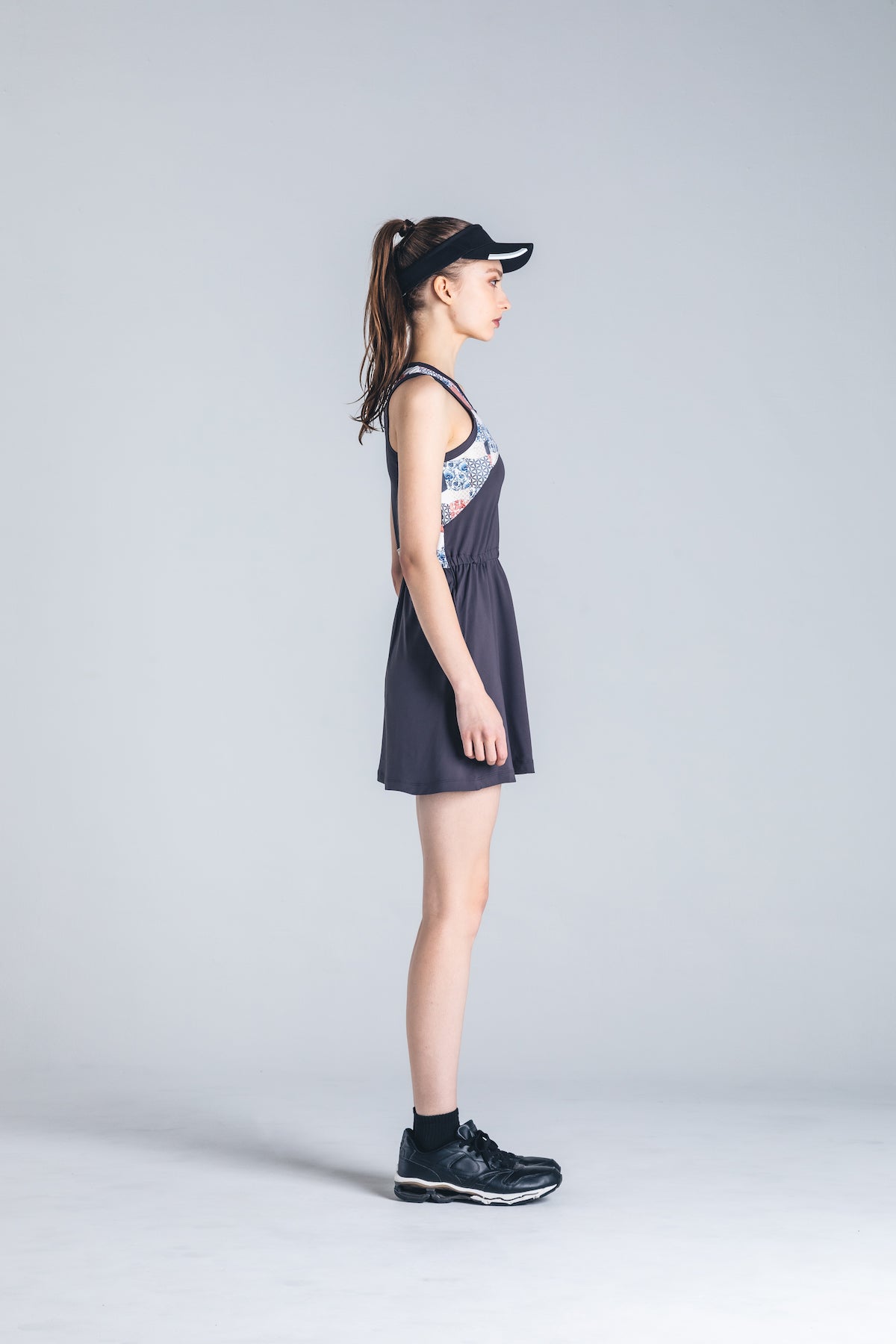 ウエストギャザーグラフィックワンピース