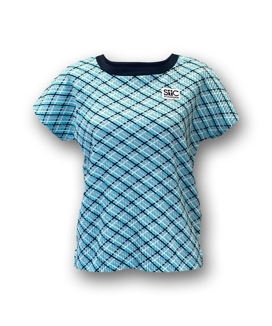 スクエアーチェックプリーツシャツ