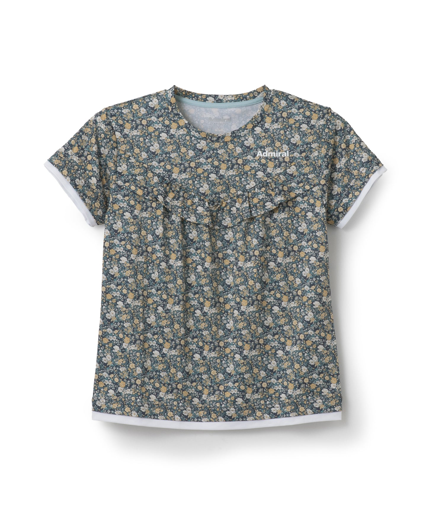 フラワープリントギャザー TEE