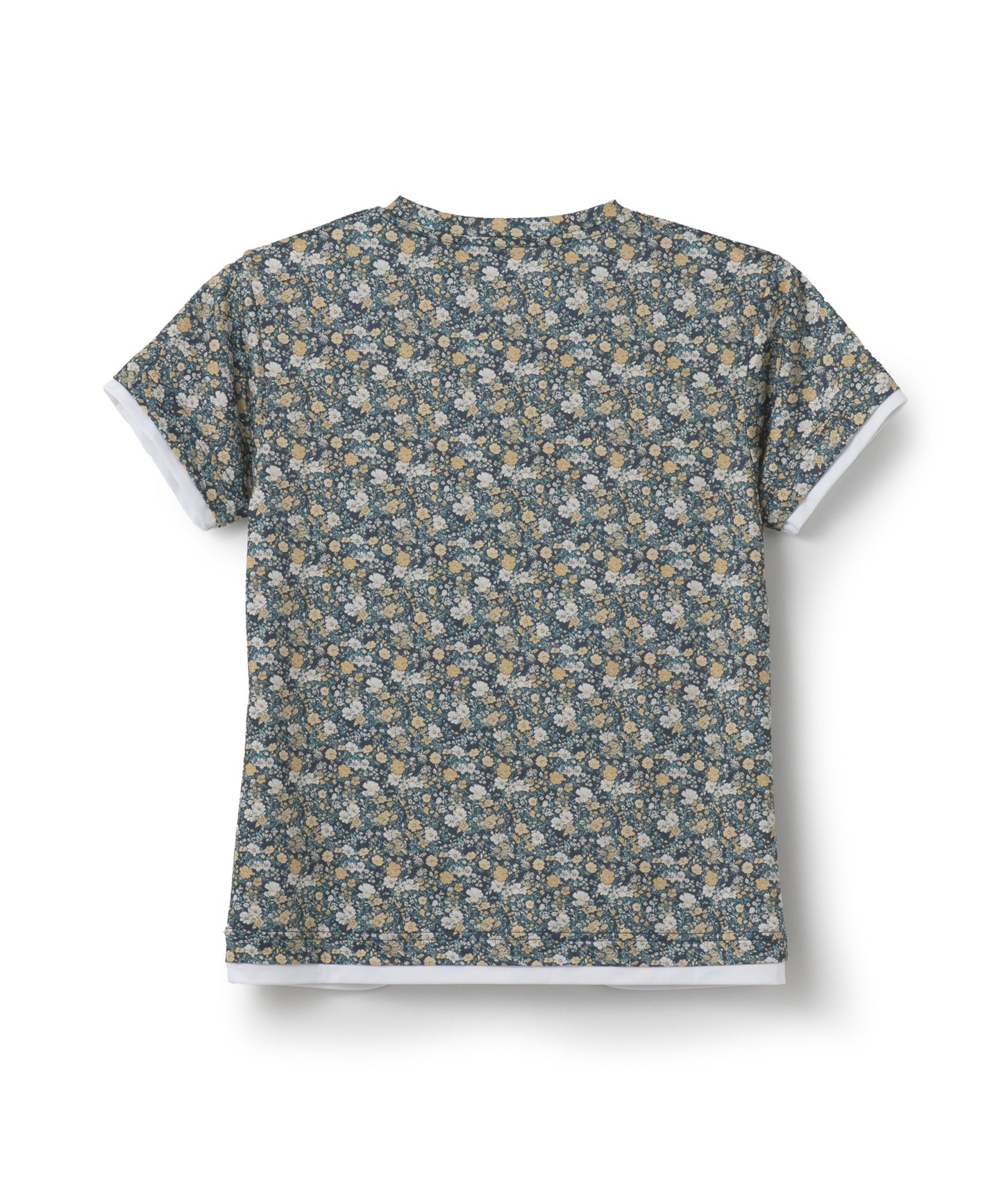 フラワープリントギャザー TEE