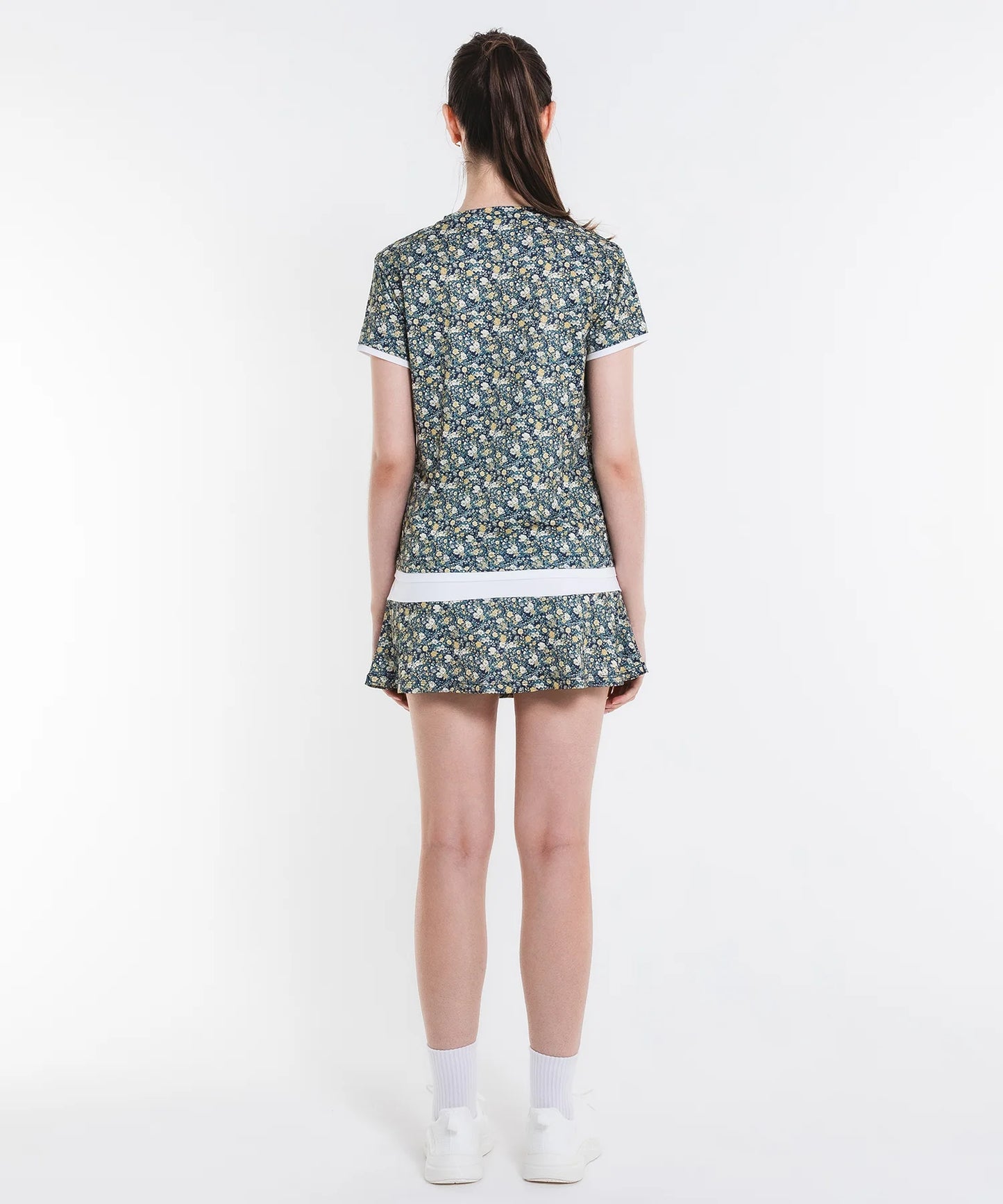 フラワープリントギャザー TEE