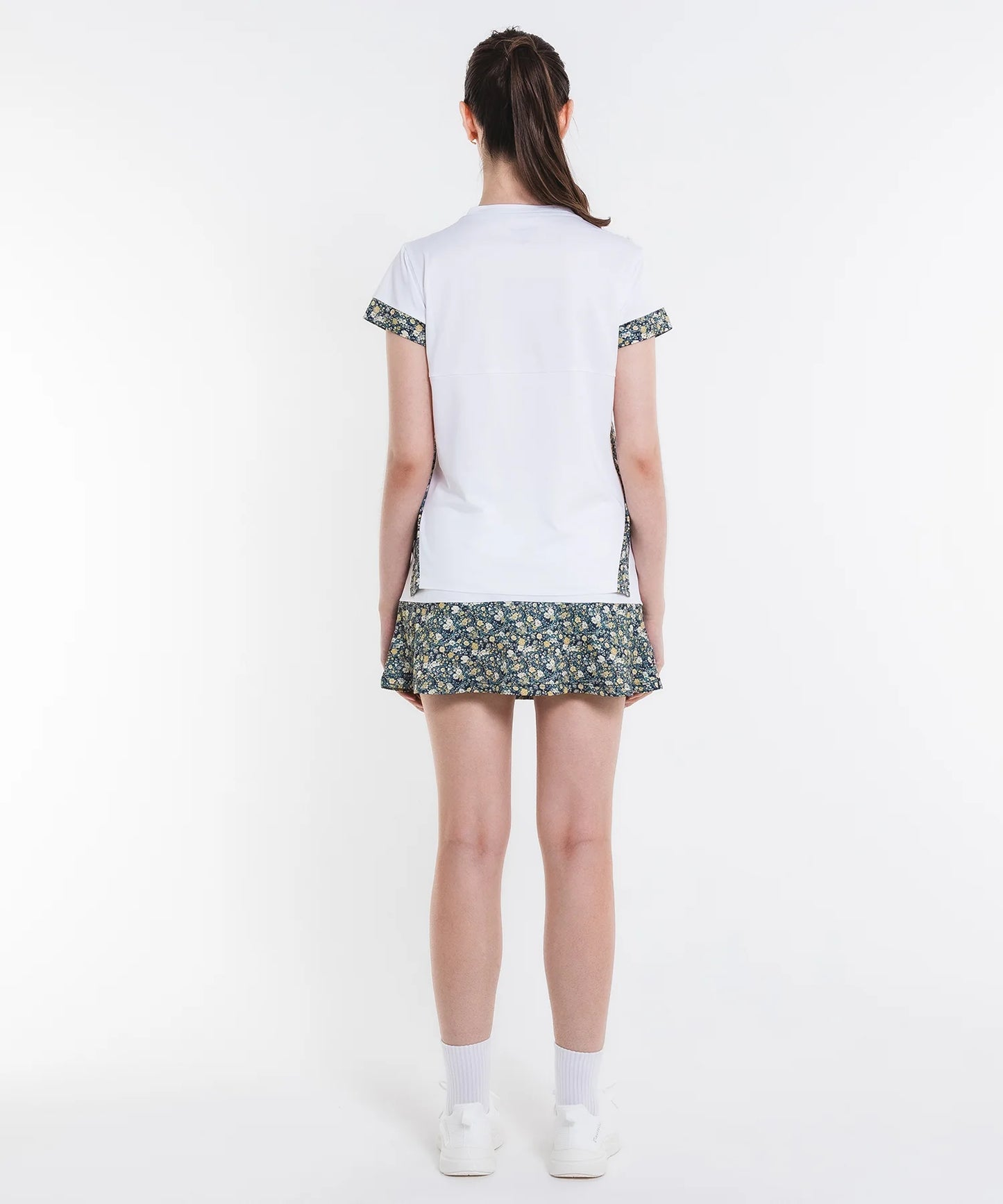 フラワープリントサイドスリット TEE