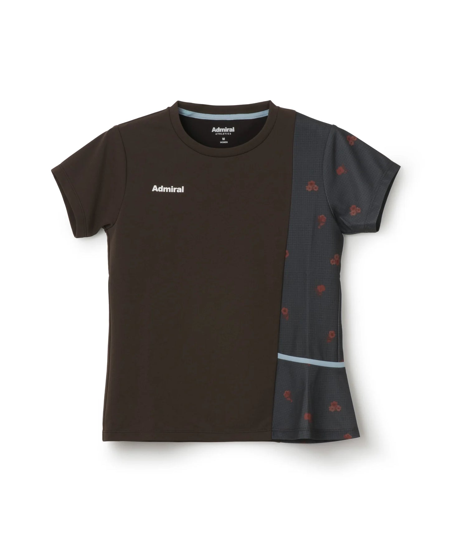 アシンメトリーフラワーチェックTEE