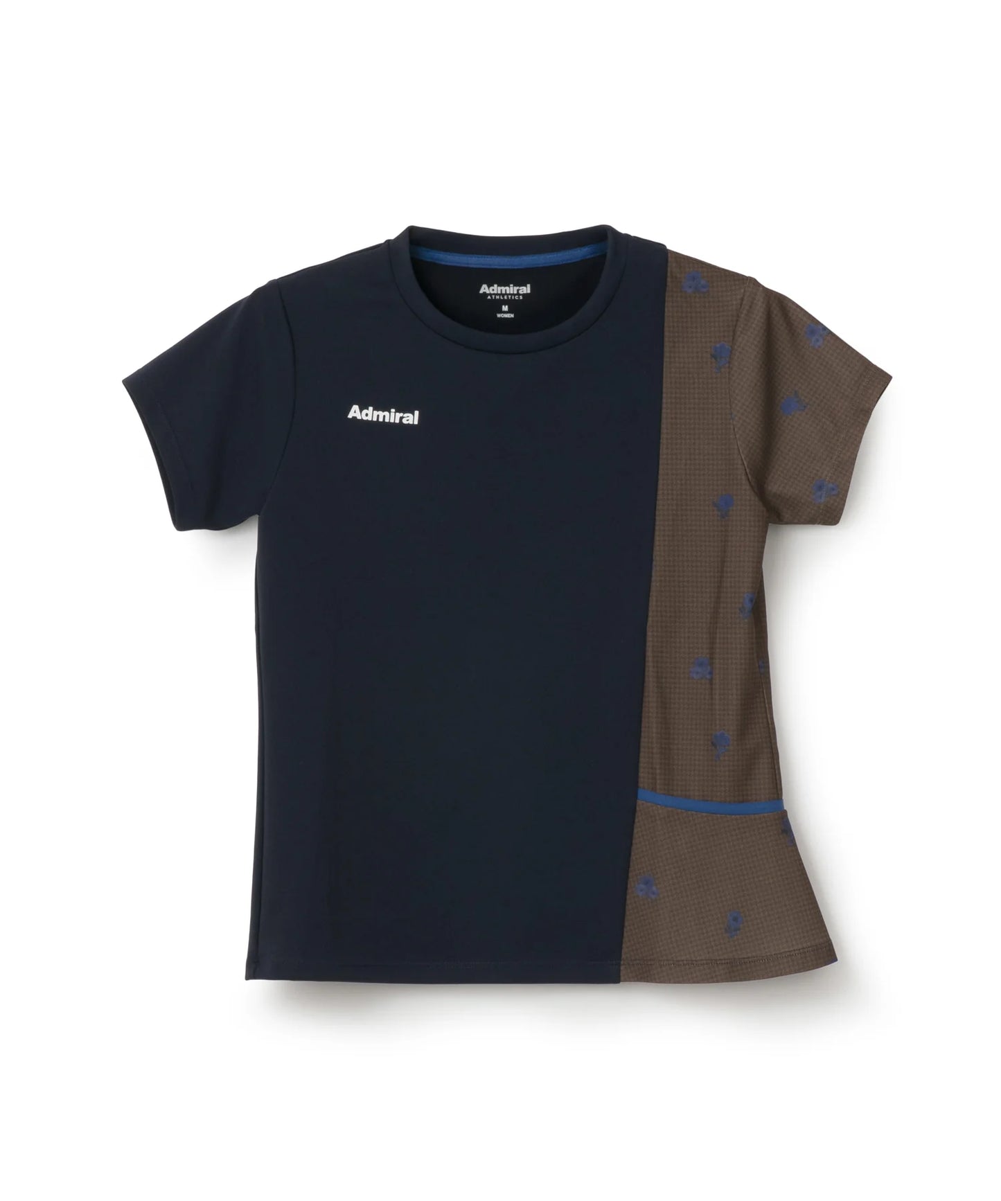 アシンメトリーフラワーチェックTEE