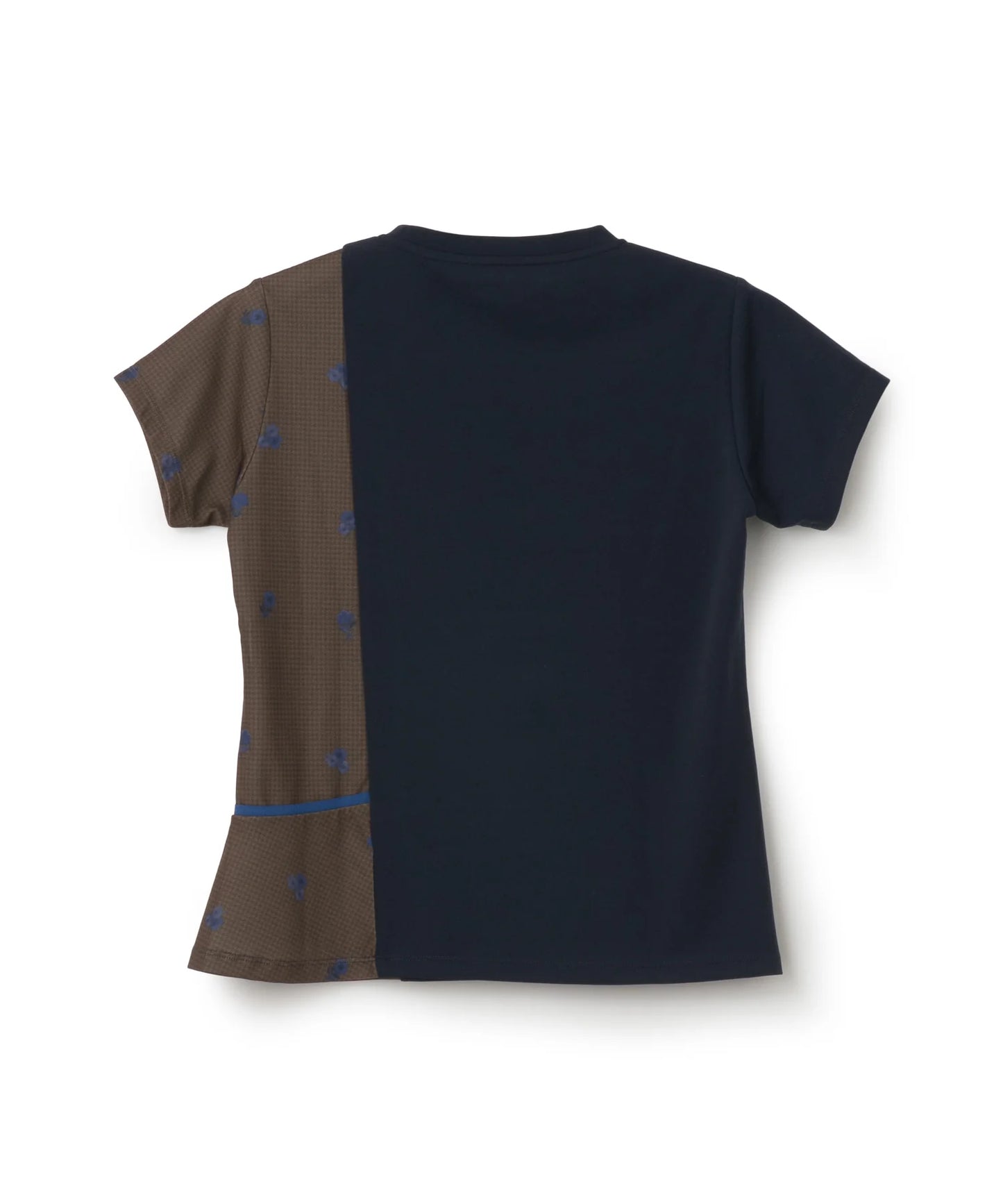 アシンメトリーフラワーチェックTEE